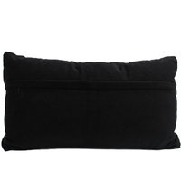 NF Living Velvet Pleated Lumbar Cushion - Black 30x50cm