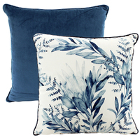 NF Living Velvet Cushion - Watercolour Botany 50x50cm