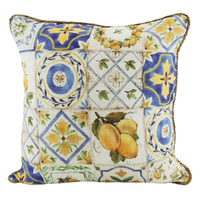 NF Living Linen Cushion - Lemon Tile 50x50cm