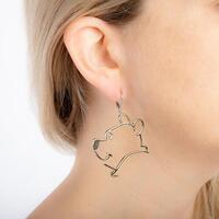 Disney Couture Kingdom - Winnie the Pooh - Outline Drop Earrings White Gold