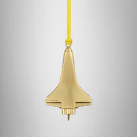 Waterford Golden Rocketship Hanging Ornament