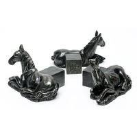 Jardinopia Potty Feet - Antique Bronze Horse Laying (Set Of 3)