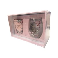 Mum Pretty in Pink Mug & Stemless Wine Glass Set