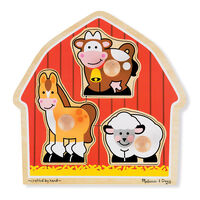 Melissa & Doug Jumbo Knob Puzzle - Barnyard Animals 3pc