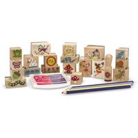 Melissa & Doug Wooden Stamp Set - Stamp A Scene Fairy Garden