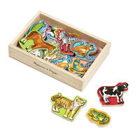 Melissa & Doug Magnetic Learning - 20 Wooden Animal Magnets