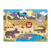 Melissa & Doug Peg Puzzle - Safari 8pc