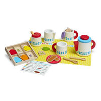 Melissa & Doug Kitchen Play - Wooden Steep & Serve Tea Set