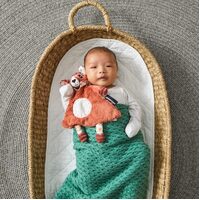 Pilbeam Nordic Kids - Forest Green Basket Weave Knit Blanket