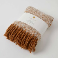 Pilbeam Living - Biscuit Herringbone Throw Blanket