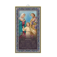 Hanging Wood Plaque with Prayer - Family Prayer