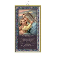 Hanging Wood Plaque With Prayer - Mother and Child