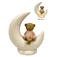 Bear On Moon LED Light - Pink