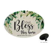 Home Warmer Ceramic Oval Plaque - God Bless This Home