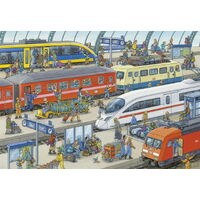 Ravensburger Puzzle 2 x 24pc - Busy Train Station