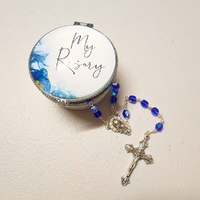 My Rosary Porcelain Box with Rosary Beads - Blue