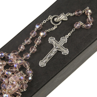 Rosary Beads Crystal Ab 7mm - Pink