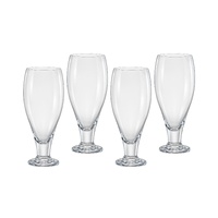 Bohemia Bar Beer Glasses - 380ml Thick Stem (Set of 4)