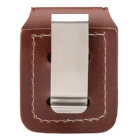 Zippo Pouch - Brown Leather with Clip