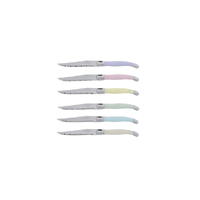 Jean Dubost Laguiole Simplicite - 6pc Steak Knife Set Pastels