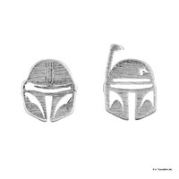 Star Wars x Short Story Earrings - Mandalorian & Boba Fett - Silver