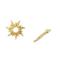 Disney x Short Story Earrings Tangled Star & Paintbrush - Gold