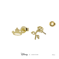 Disney x Short Story Earrings Aurora's Flower And Crown - Gold