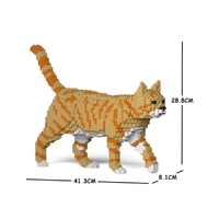 Jekca Animals - Tabby Cat Ginger Walking 28cm