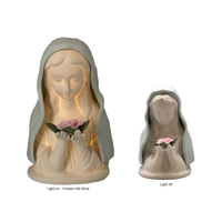 Porcelain Blue Madonna Statue with LED Light & Timer