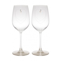 Diamante Heart Wine Glass - (Set of 2)