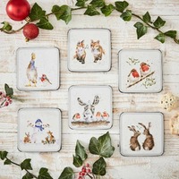 Royal Worcester Wrendale Christmas Coasters - Woodland Animals (Set of 6)