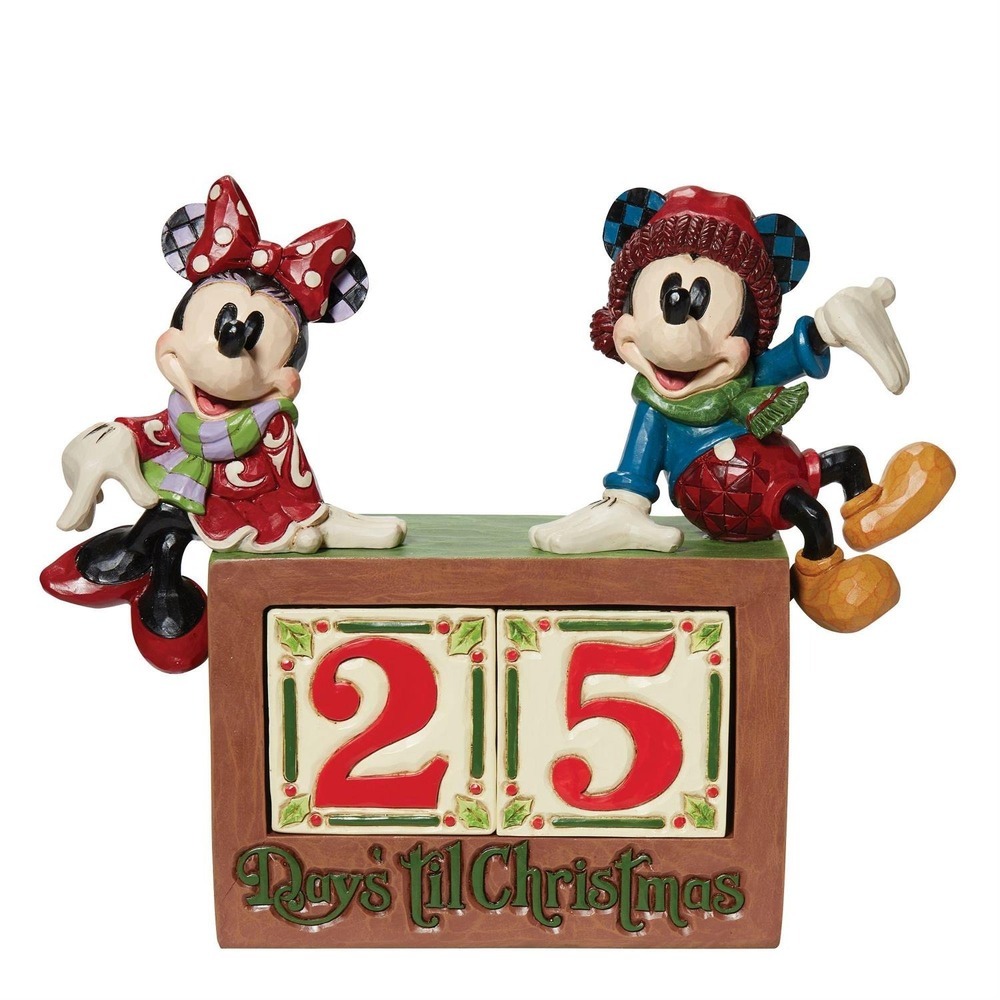 Jim Shore Disney Traditions Mickey & Minnie Christmas Countdown Figurine