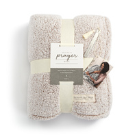 Demdaco Wrapped In Prayer - Taupe Prayer Blanket