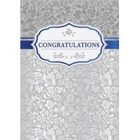 Greeting Card - Congratulations - Floral on grey