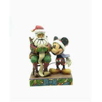 Jim Shore Disney Traditions - Santa & Mickey "Checking It Twice" Figurine