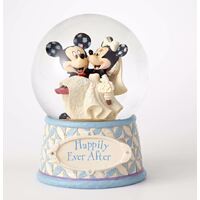 Jim Shore Disney Traditions Water Ball - Mickey and Minnie Mouse - Happily Ever After