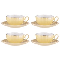 Ashdene Parisienne Pearl - Buttermilk Cup & Saucer Set of 4