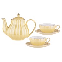 Ashdene Parisienne Pearl - Buttermilk Teapot & 2 Teacup Set