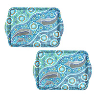 Ashdene Maarakool Art Scatter Tray Set of 2 - Dolphins Dreaming