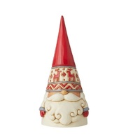 Jim Shore Heartwood Creek Nordic Noel - Red Reindeer Hat Gnome