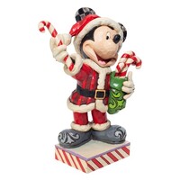 Jim Shore Disney Traditions - Mickey Mouse as Santa - Peppermint Surprise