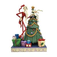 Jim Shore Disney Traditions - Nightmare Before Christmas Santa Jack & Zero - Decking the Halls