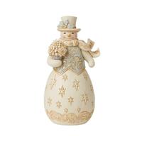 Jim Shore Heartwood Creek Holiday Lustre - Snowman with Flowers