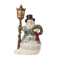 Jim Shore Heartwood Creek Victorian - Snowman with Lamp Post