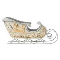 Jim Shore Heartwood Creek White Woodland - Centrepiece Sleigh with Deer Scene