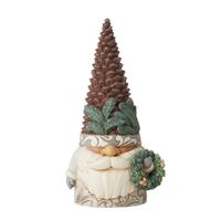 Jim Shore Heartwood Creek Christmas Gnomes - White Woodland Gnome Pinecone Hat