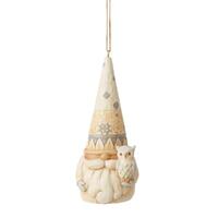 Jim Shore Heartwood Creek Christmas Gnomes - White Woodland Gnome Hanging Ornament