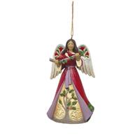 Jim Shore Heartwood Creek - Angel with Holly Hanging Ornament