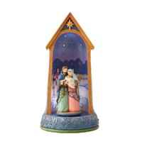 Jim Shore Heartwood Creek - LED Rotating Holy Family in Stable