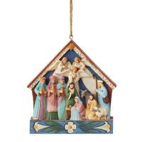 Jim Shore Heartwood Creek - Nativity Stable Hanging Ornament